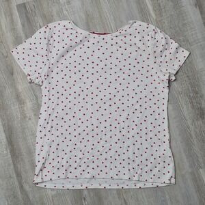 Heart Print T Shirt Valentines Sweatheart Love Heart Polka Dot Croft & Barrow S